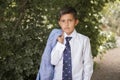 Serious schoolboy in formal outfit Royalty Free Stock Photo