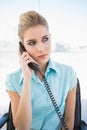 Serious stylish businesswoman on the phone Royalty Free Stock Photo