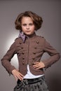 Serious stylish little girl Royalty Free Stock Photo