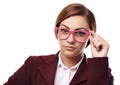 Serious teacher with glasses Royalty Free Stock Photo