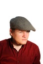 Serious Teen Boy Wearing A Flat Cap Royalty Free Stock Photo