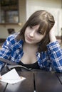 Serious teen girl on the street Royalty Free Stock Photo