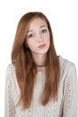 Serious Teenage girl with red hair Royalty Free Stock Photo