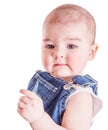 Serious Toddler pointing Royalty Free Stock Photo