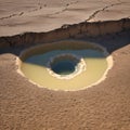 serious water shortages and dry cracks in the land.
