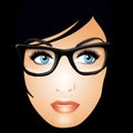 Serious Woman Wearing Glasses