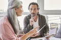 Couple calculating bills to pay Royalty Free Stock Photo