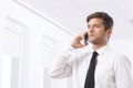Serious young businessman on the phone Royalty Free Stock Photo