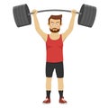 Serious young muscular man lifting barbell isolated on white background Royalty Free Stock Photo