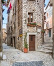Scenic sight in Sermoneta, medieval village in Latina Province, Italy Royalty Free Stock Photo