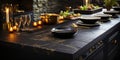 A Serne Evening City Serving as the Perfect Backdrop for the Kitchen Countertop Featurn an Attrac