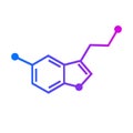 Serotonin chemical formula.