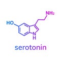 Serotonin chemical formula.