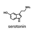 Serotonin chemical formula.