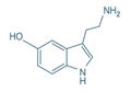 Serotonin chemical formula, structure of molecule