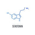 Serotonin hormone structural chemical formula Royalty Free Stock Photo