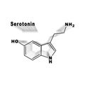 Serotonin Hormone Structural chemical formula Royalty Free Stock Photo