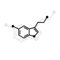 Serotonin molecular formula vector icon