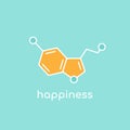 Serotonin molecular structure. neurotransmitter molecule. Happyness funny concept. Skeletal chemical formula