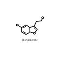 Serotonin molecular structure. neurotransmitter molecule. Skeletal chemical formula