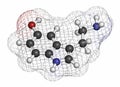 Serotonin neurotransmitter molecule. Atoms are represented as spheres with conventional color coding: hydrogen (white), carbon (