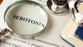 Serotonin written on a page. Royalty Free Stock Photo