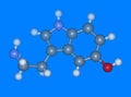 Serotonine molecular model Royalty Free Stock Photo