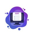 SERP, seo optimization vector icon