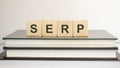 SERP word made with wood building blocks