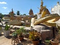 Serpant statue Naga statue in front of Phra That Tao Ngoi Royalty Free Stock Photo