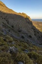 Serpantine high road up the mountain. Crete, Greece.