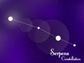 Serpens constellation. Starry night sky. Cluster of stars, galaxy. Deep space. Vector illustration