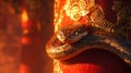 A Serpent Coiled Around An Ornate Red Pillar