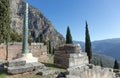 The Serpent Column in Delphi archaeological site, Greece Royalty Free Stock Photo