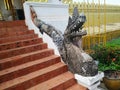 The serpent design architecture of laos temple Royalty Free Stock Photo