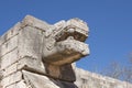 Serpent head sculpture at Chichen Itza ruins Royalty Free Stock Photo