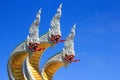 Serpent king on the stairs in buddhist temple