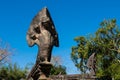 Serpent-like snake creature Phaya Naga statue in khmer ruins wat Royalty Free Stock Photo