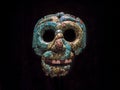 Serpent mask of Tlaloc, form of two intertwined and looped serpents, turquoise mosaic, British museum, London Royalty Free Stock Photo