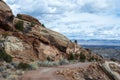 Serpent\'s Trail in the Colorado national Monument and the Grand Valley beyond Royalty Free Stock Photo