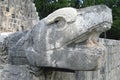 Serpent sculpture at The Great Ballcourt in Chichen Itza, Yucatan, Mexico Royalty Free Stock Photo