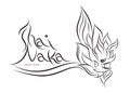 serpent thai, Naga Thai dragon, King of Nagas, Great Naga, vector illustration, cartoon, hand drawn black Royalty Free Stock Photo