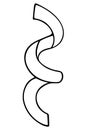 The serpentine is coiled. Sketch. Cute curl. Holiday decoration in the shape of a spring