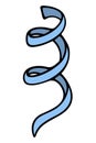 Serpentine. Nice decoration for the holidays. Decorative blue ribbon curled into a spiral