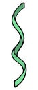 Serpentine. Nice decoration for the holidays. Decorative green ribbon rolled into a spiral