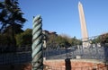 Serpentine Column behind Obelisk Royalty Free Stock Photo