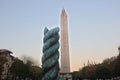 Serpentine Column behind Obelisk Royalty Free Stock Photo