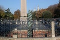 Serpentine Column behind Obelisk Royalty Free Stock Photo