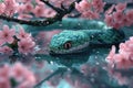 Serpentine Elegance Among Cherry Blossoms, A Vibrant Springtime Scene Royalty Free Stock Photo