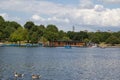 Serpentine lake river in Hyde Park, London, UK